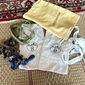 Designer dust bags and designer ribbons